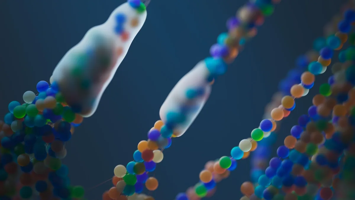 Représentation microscopique d'une cassure double brin dans l'ADN